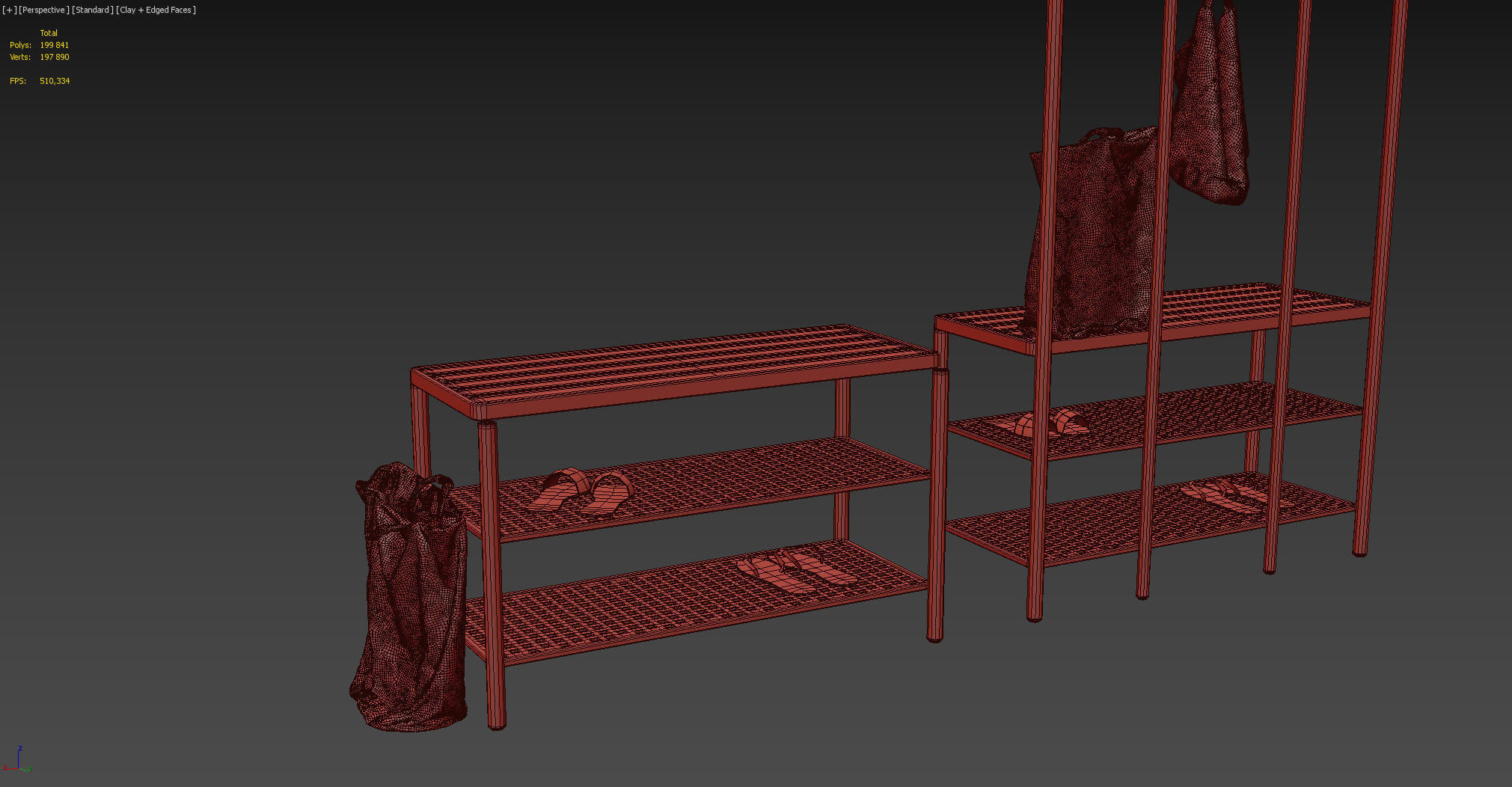 Ikea Pinnig Hanger with shoe section 3D model_8