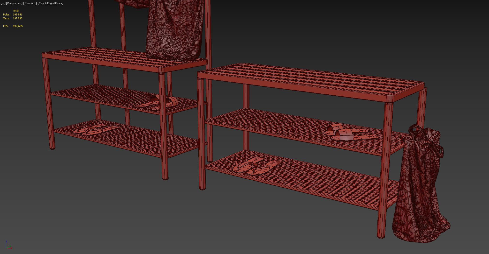 Ikea Pinnig Hanger with shoe section 3D model_5