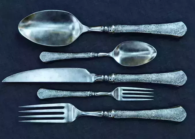 fancy cutlery set 3D model