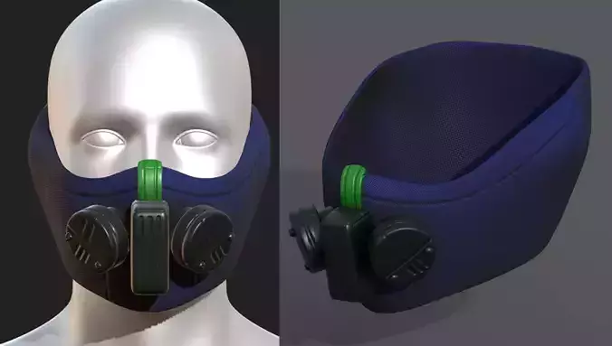 Gas mask respirator scifi futuristic 3d model 
