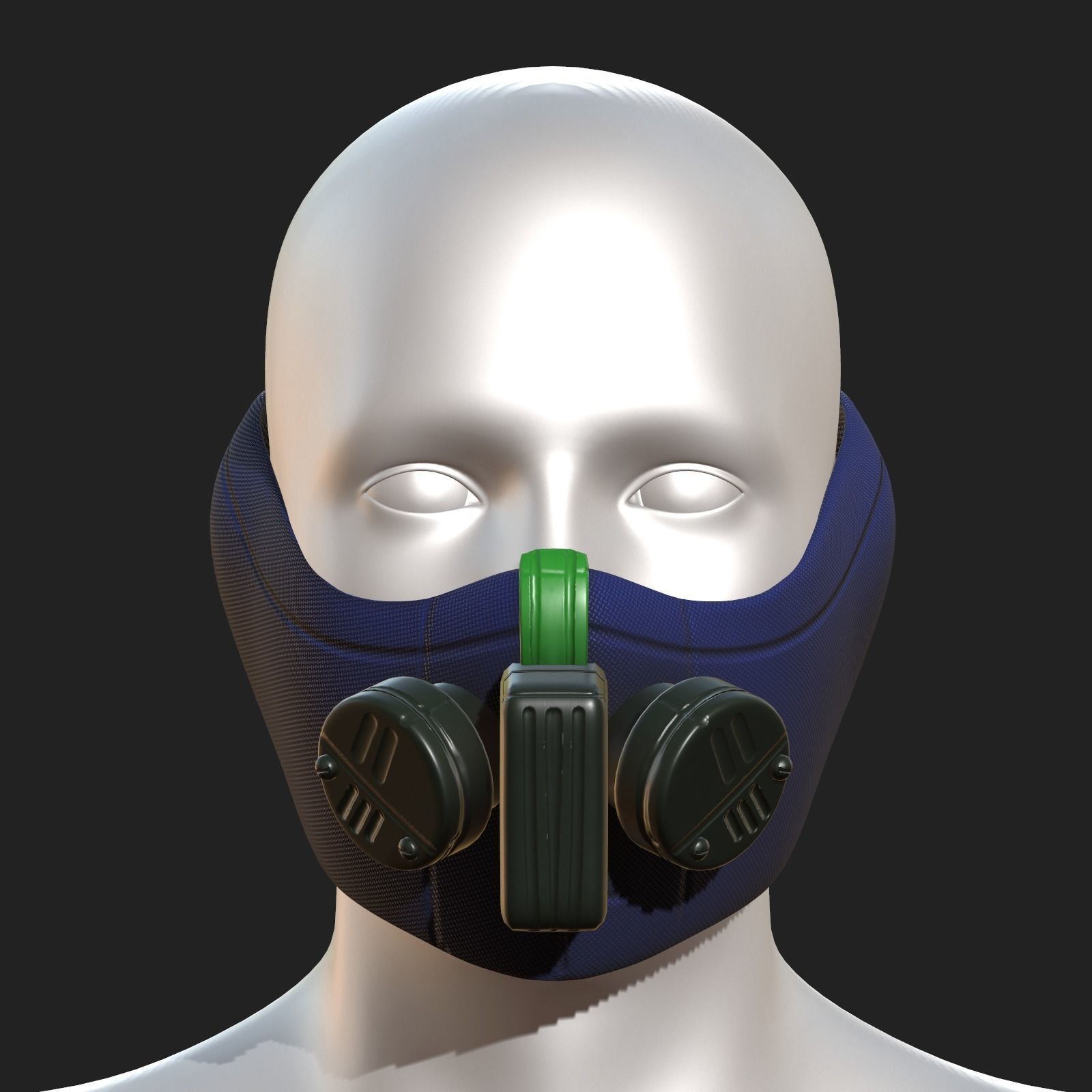Gas mask respirator scifi futuristic 3d model Low-poly 3D model_8