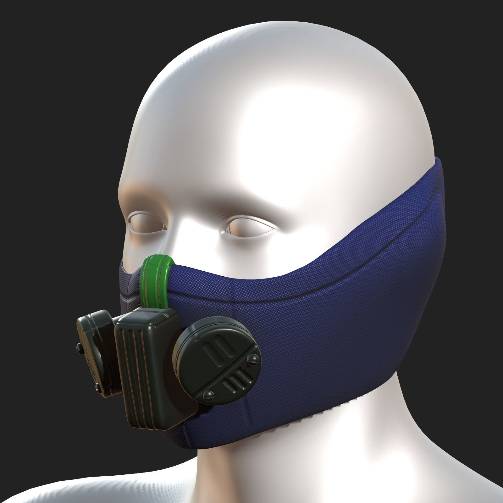 Gas mask respirator scifi futuristic 3d model Low-poly 3D model_9