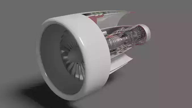 Turbine jet engine 3D model