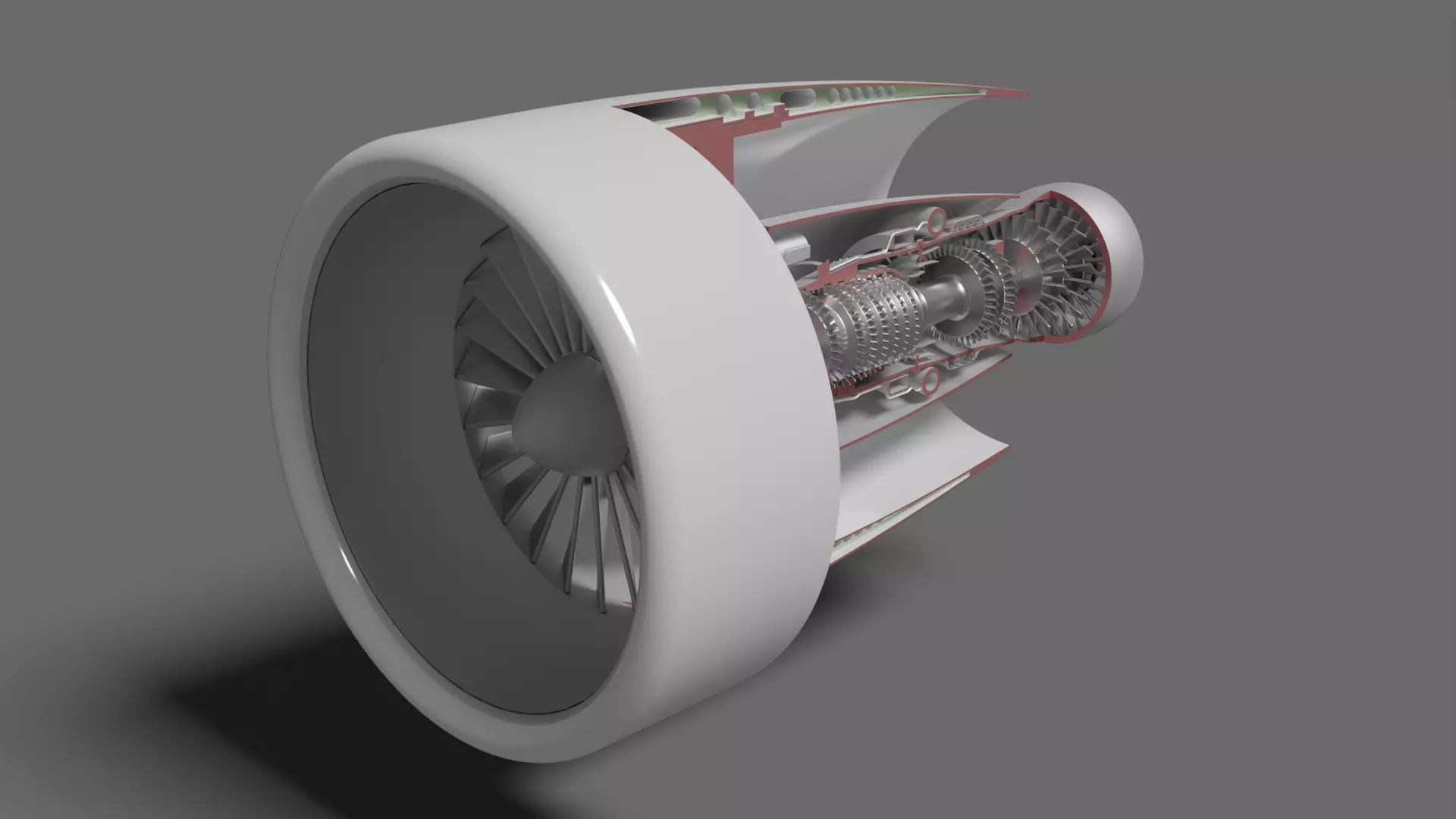 Turbine jet engine 3D model_0