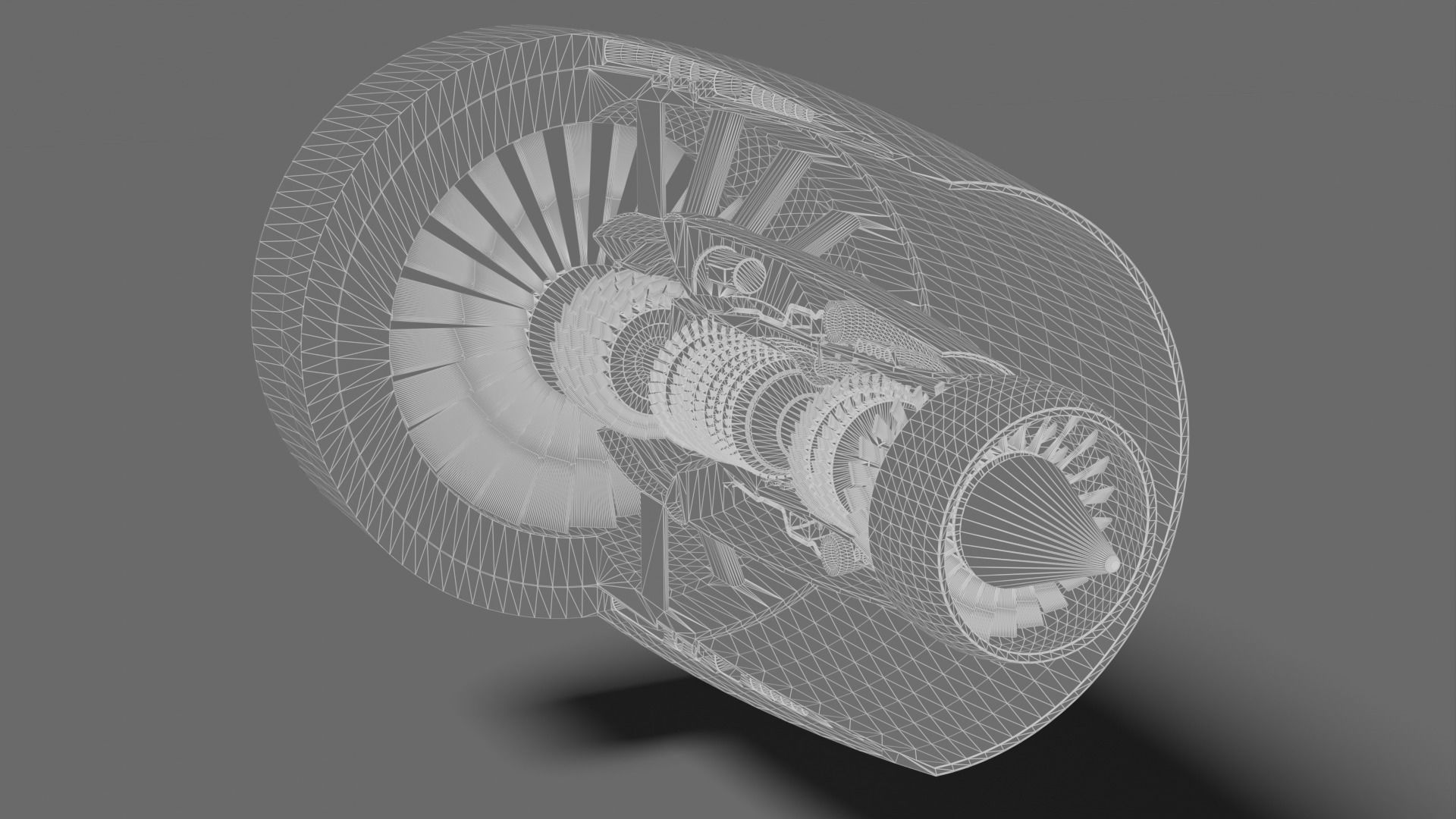 Turbine jet engine 3D model_5