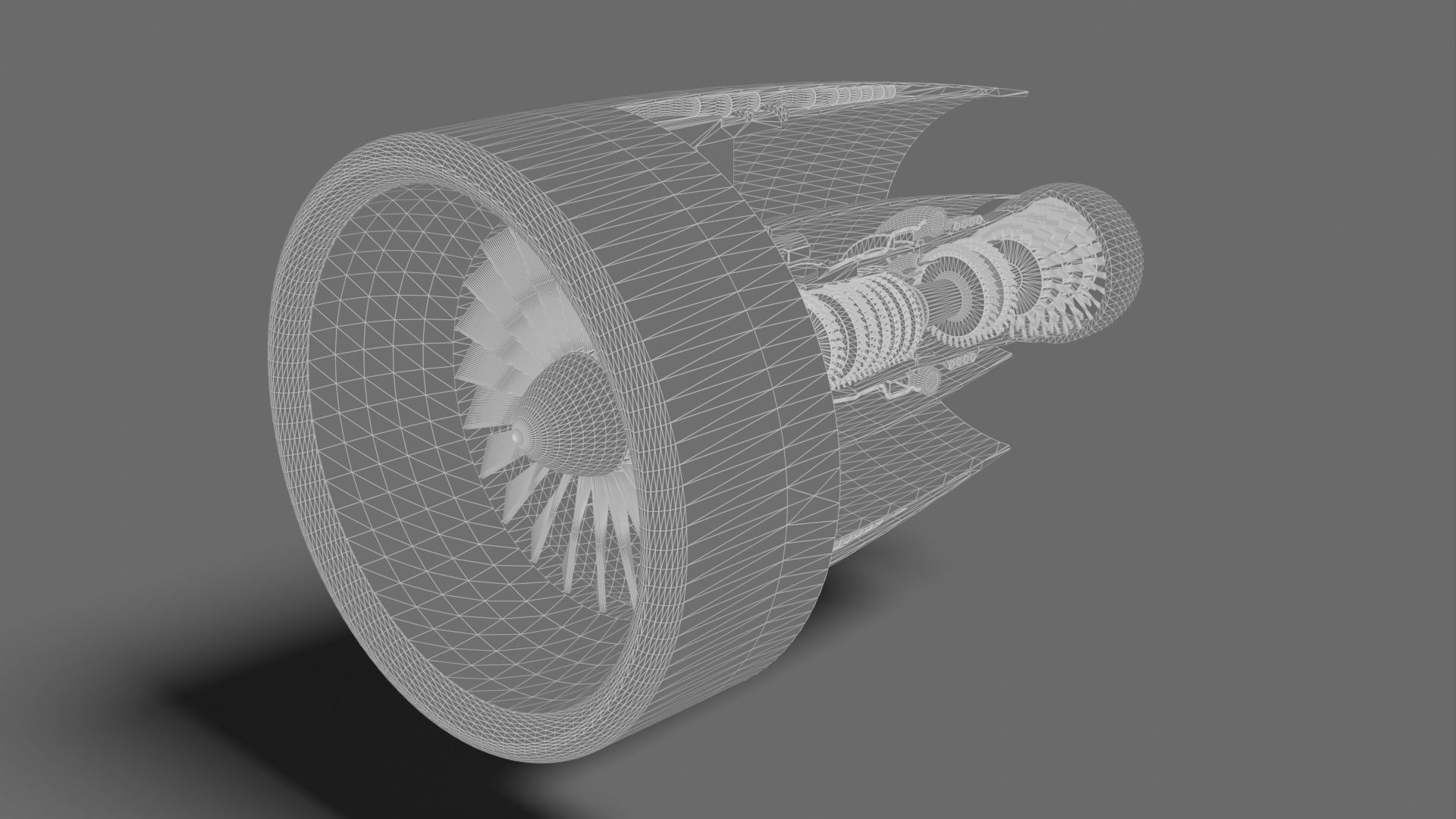 Turbine jet engine 3D model_3