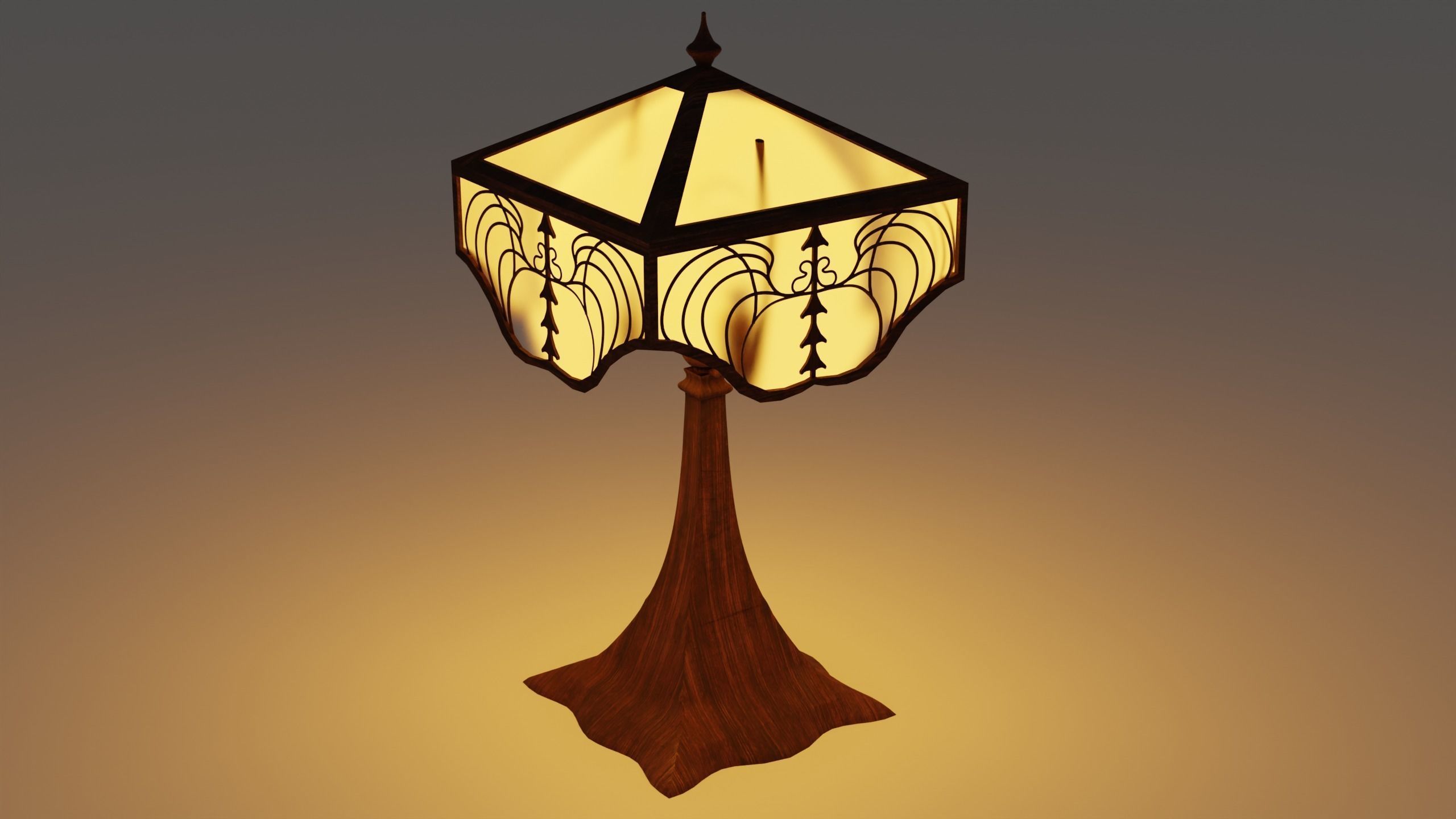 BedSide Lamps Low-poly 3D model_9