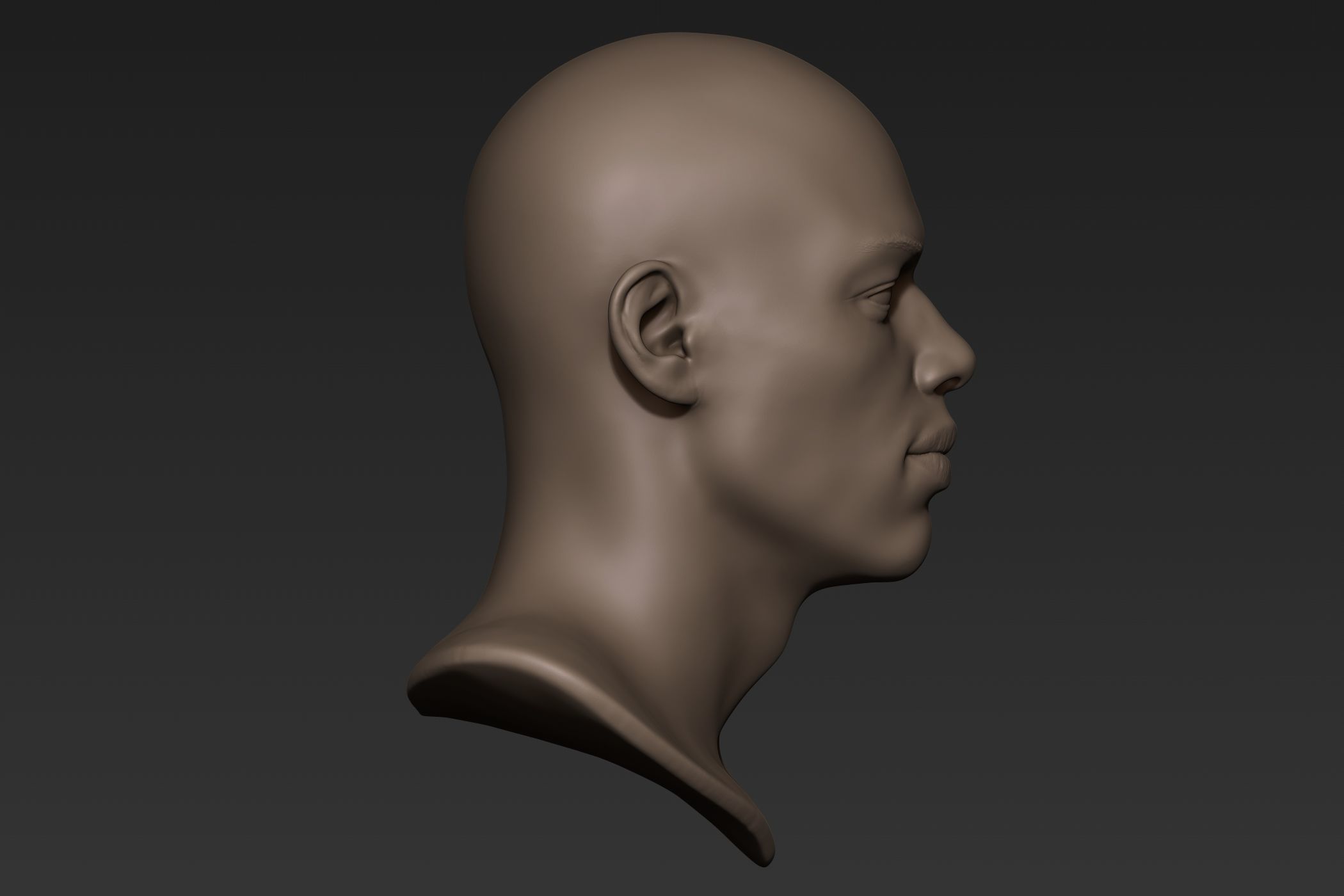 Black Man Head 9 3D model_3
