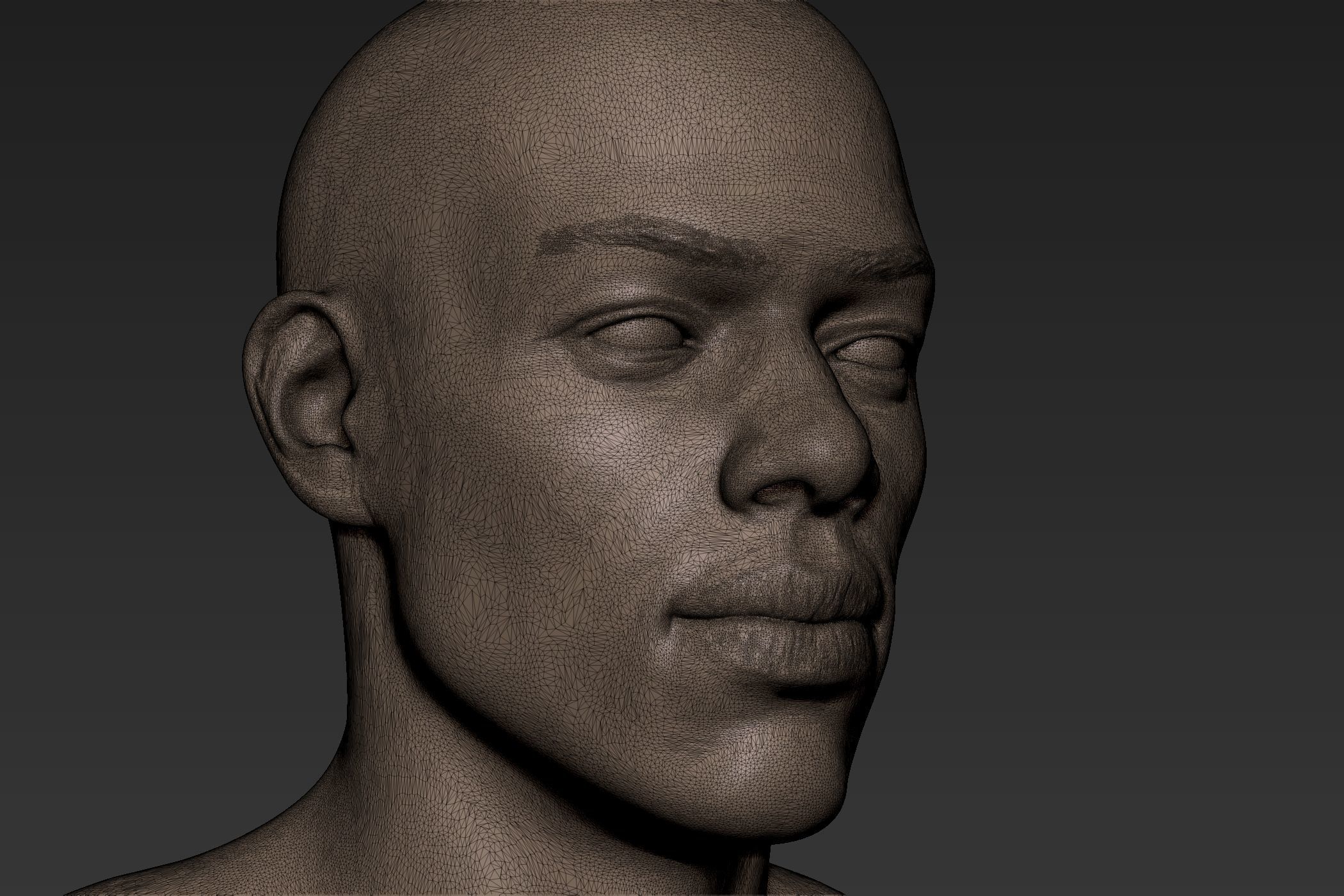 Black Man Head 9 3D model_8