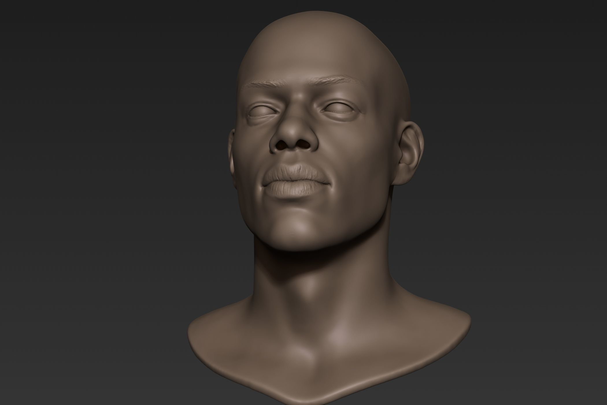 Black Man Head 9 3D model_6