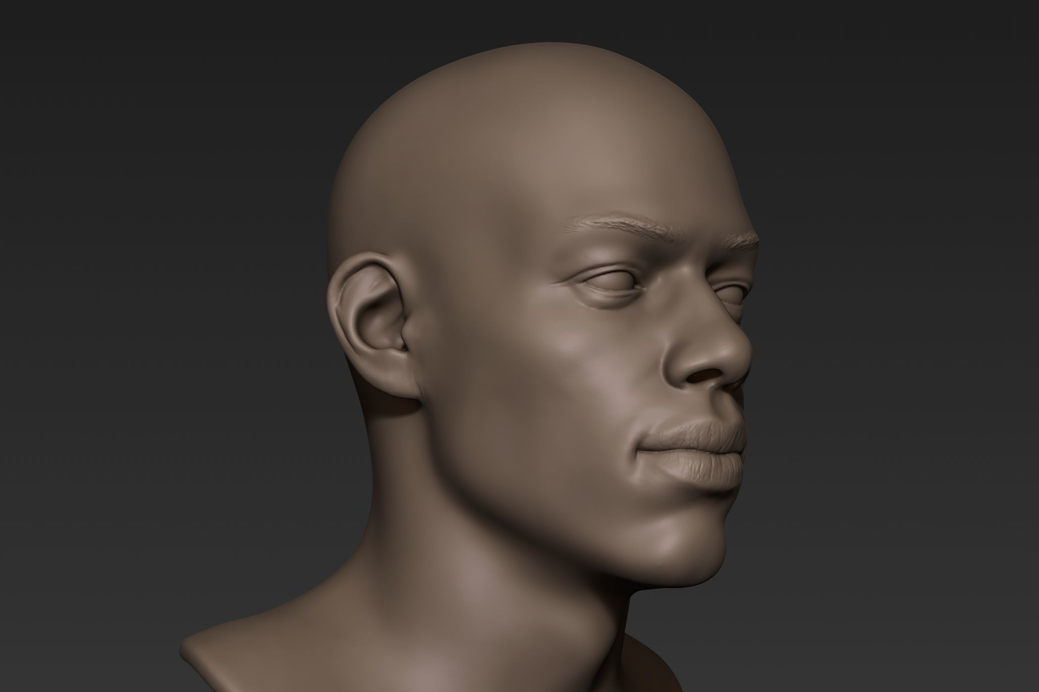 Black Man Head 9 3D model_2