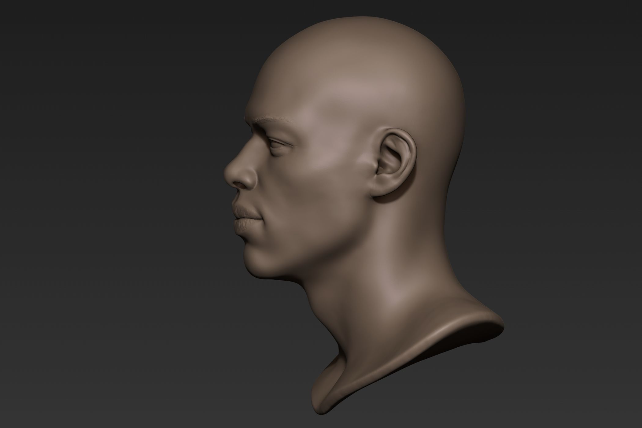 Black Man Head 9 3D model_4