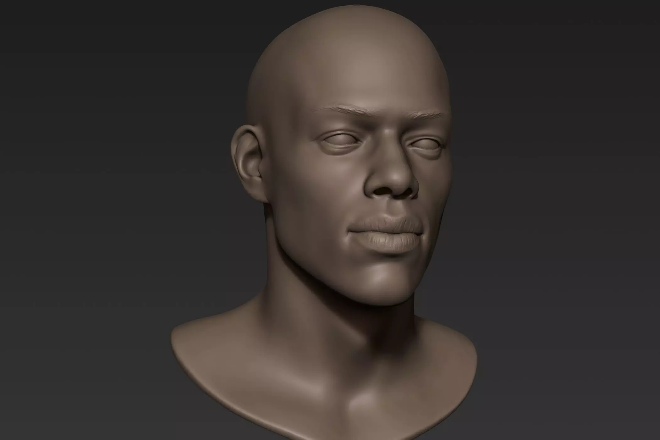Black Man Head 9 3D model_0