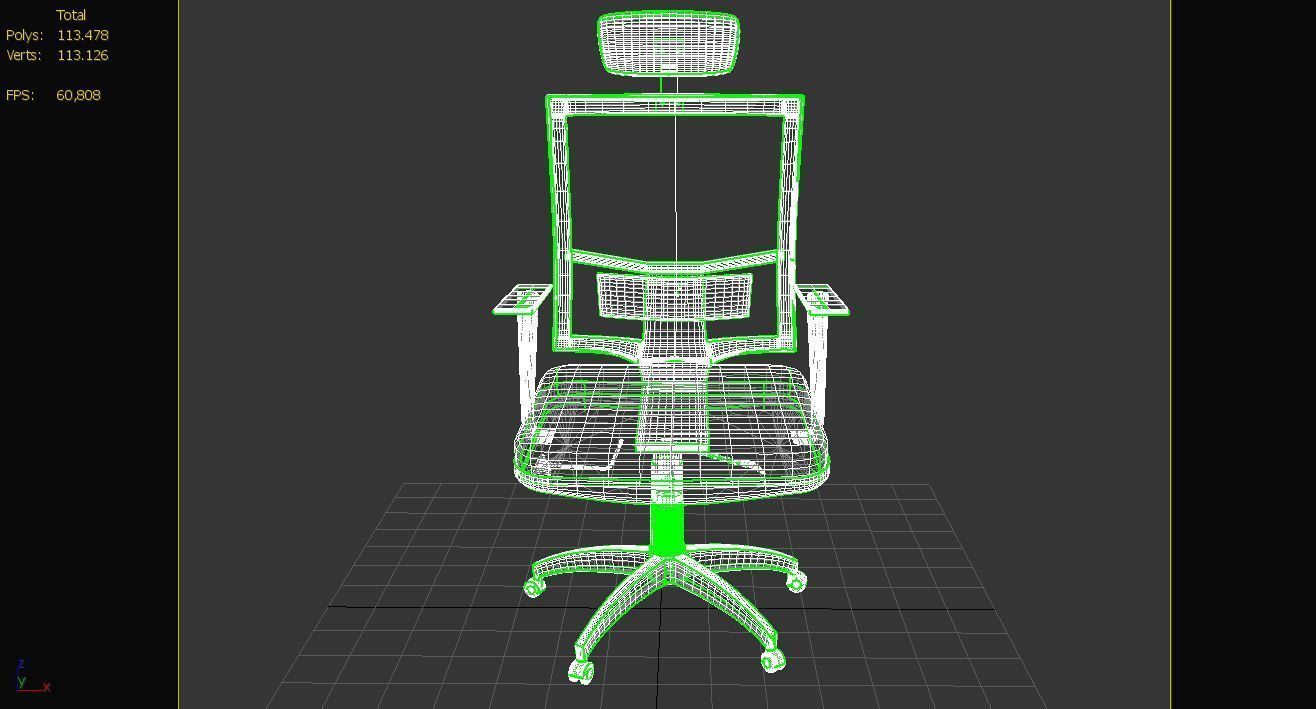 Office Chair Big and Small low poly Low-poly 3D model_4