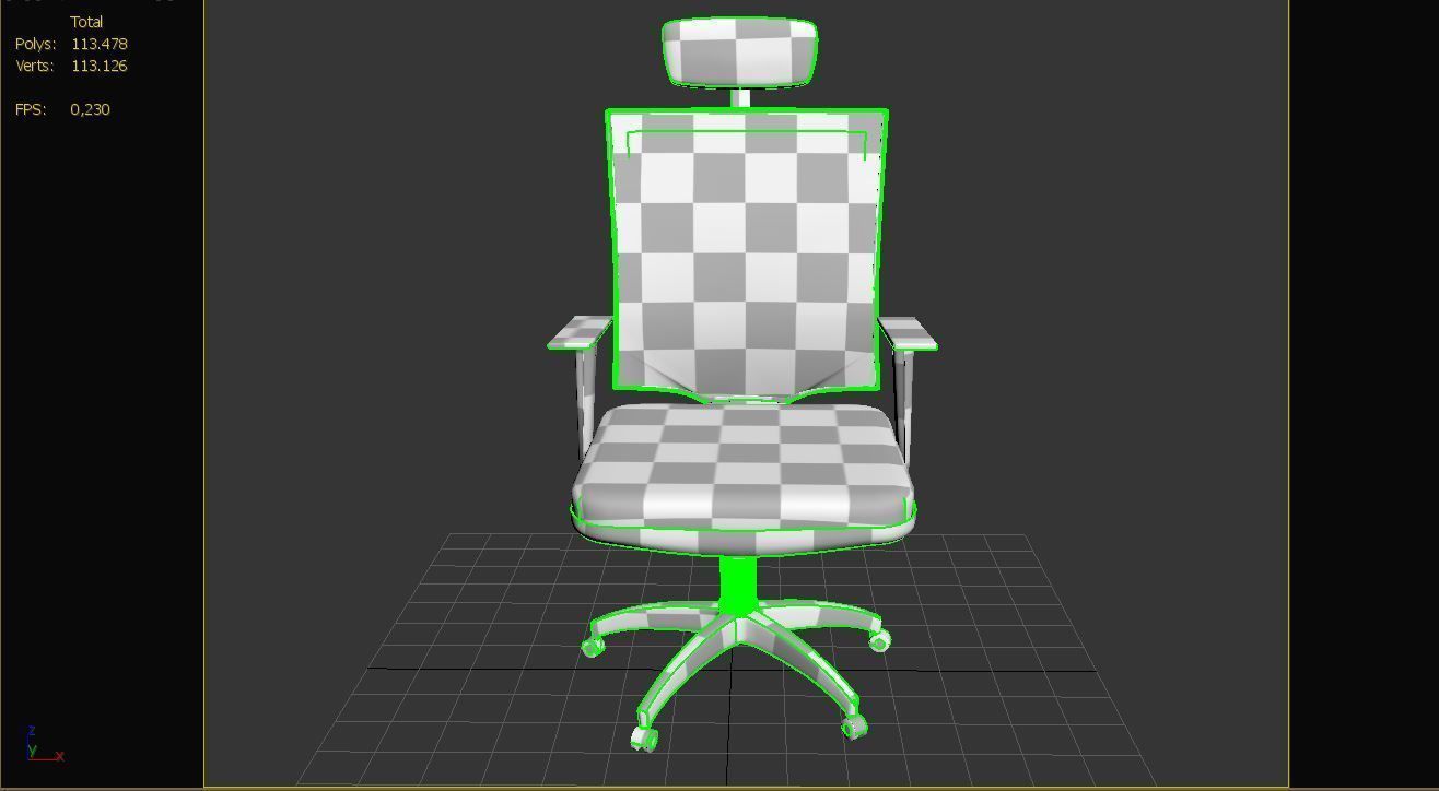 Office Chair Big and Small low poly Low-poly 3D model_6