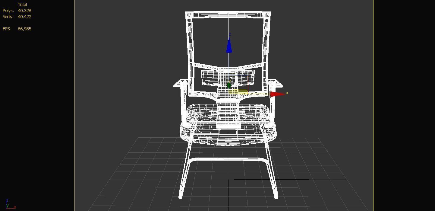 Office Chair Big and Small low poly Low-poly 3D model_5