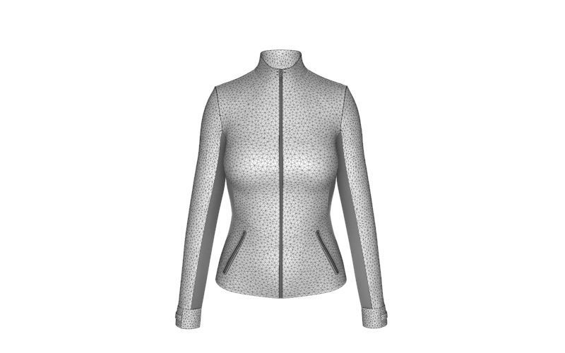 Women sport jacket with keyshot scene Low-poly 3D model_1