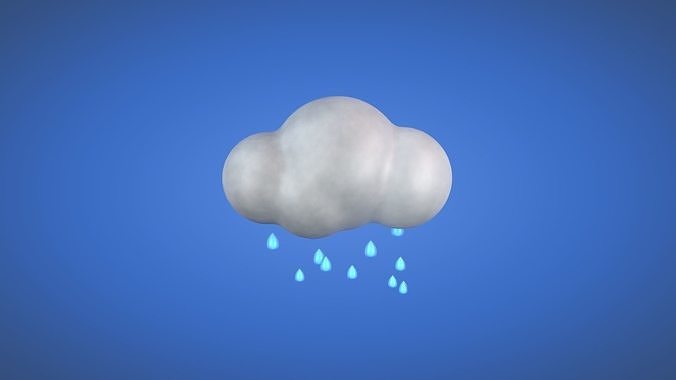 Rainfall - Weather Icon Low-poly 3D model