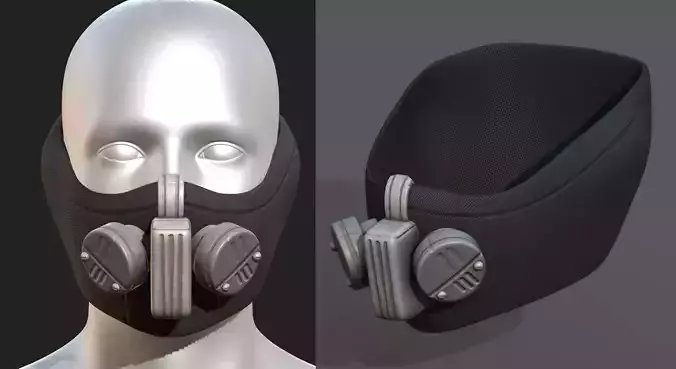 Gas mask respirator scifi futuristic PBR 