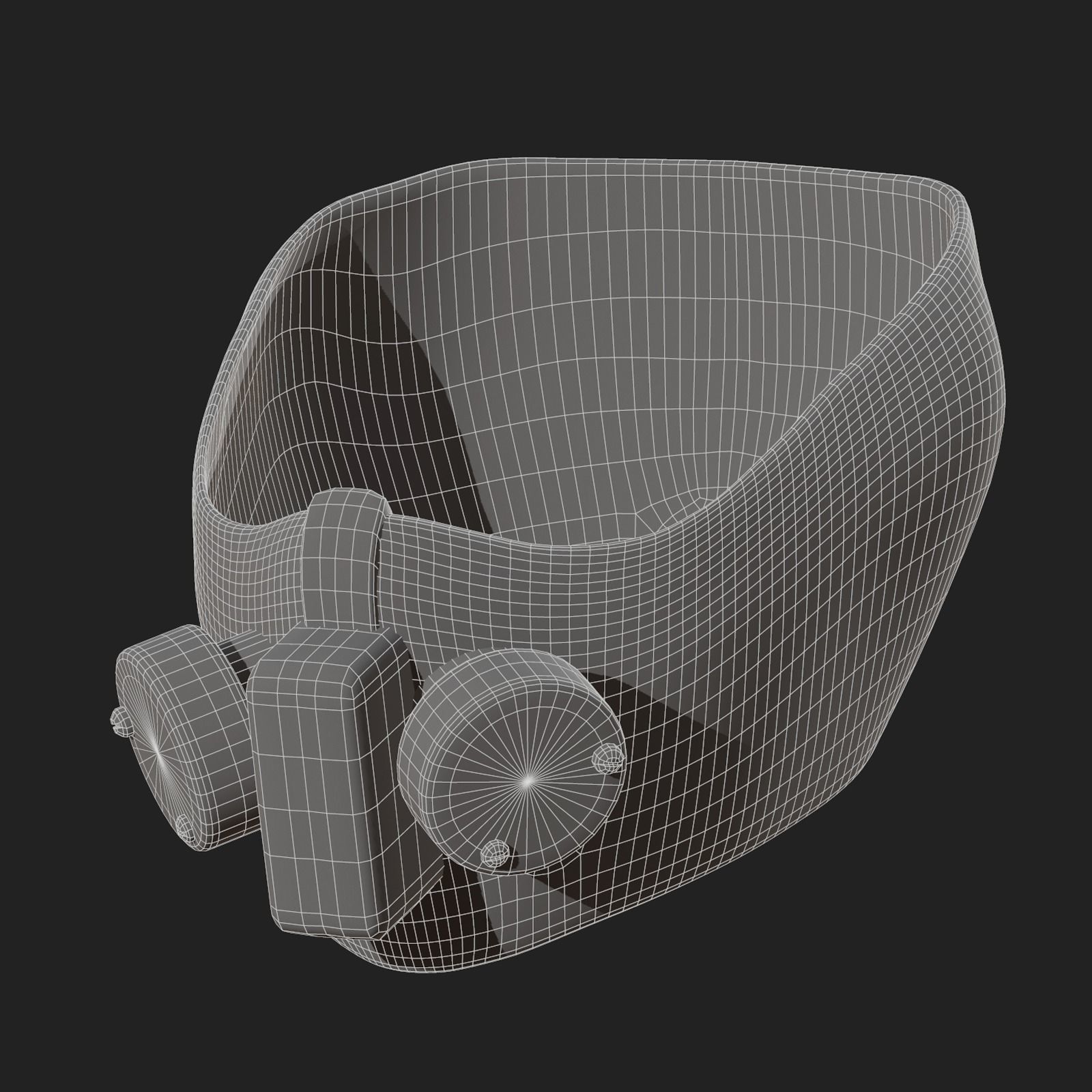 Gas mask respirator scifi futuristic PBR Low-poly 3D model_10