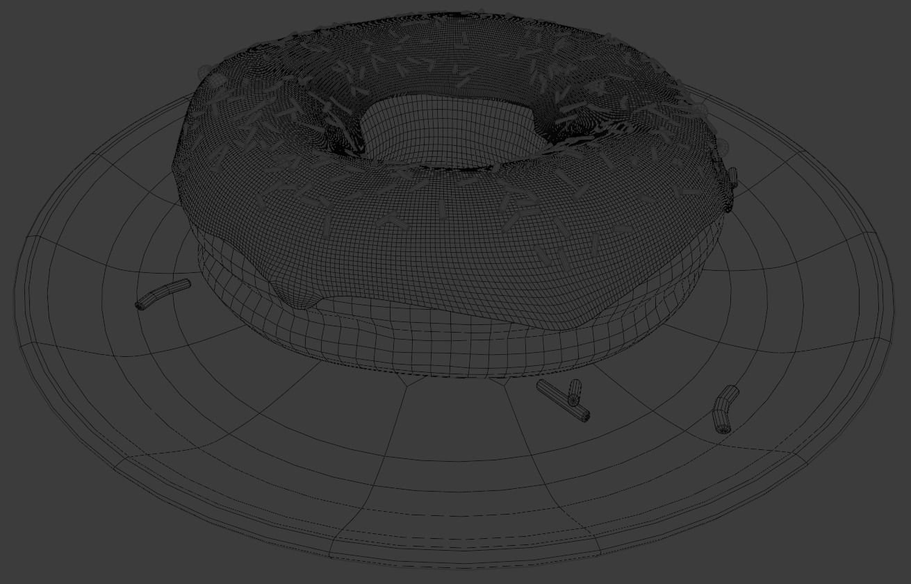 Donut and Coffee Cup with Animation and Textures Free 3D model_3