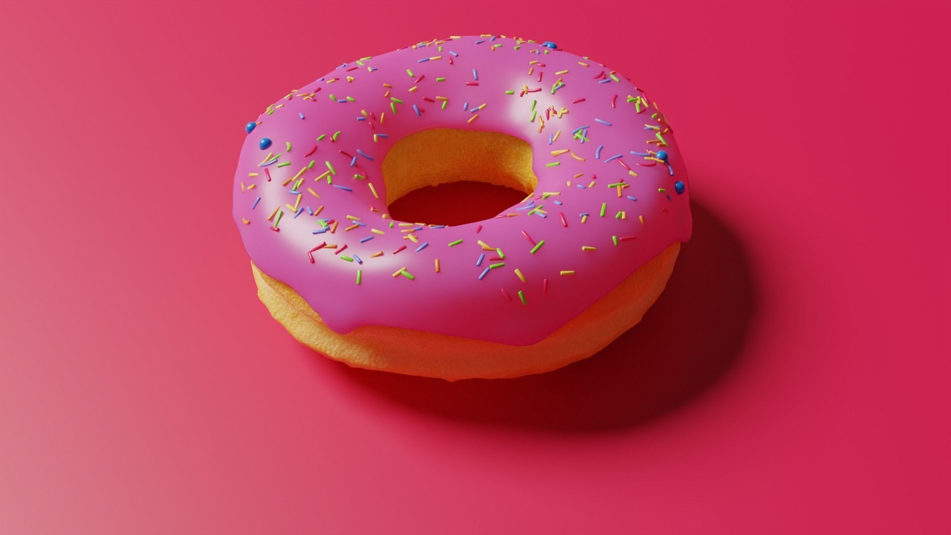 Donut and Coffee Cup with Animation and Textures Free 3D model_5