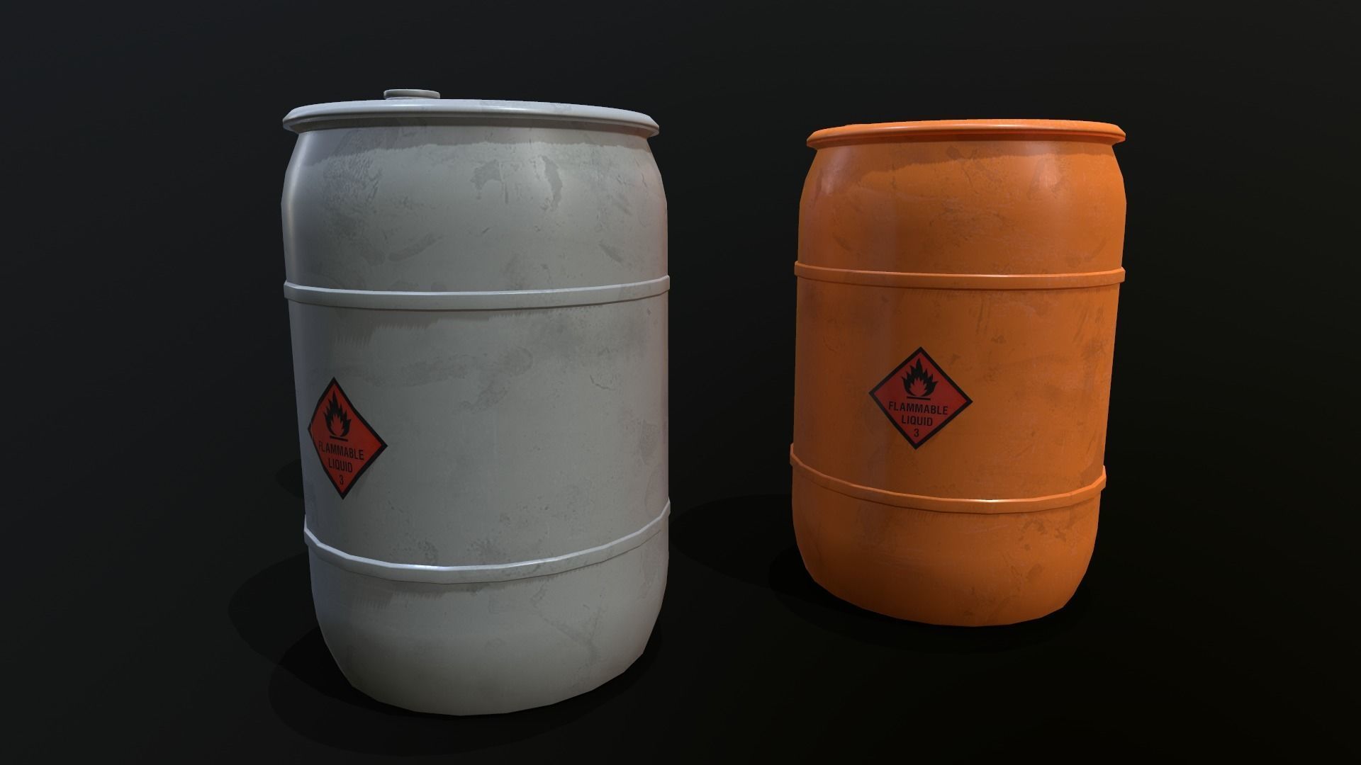 Plastic Barrel Game-ready Low-poly 3D model_6