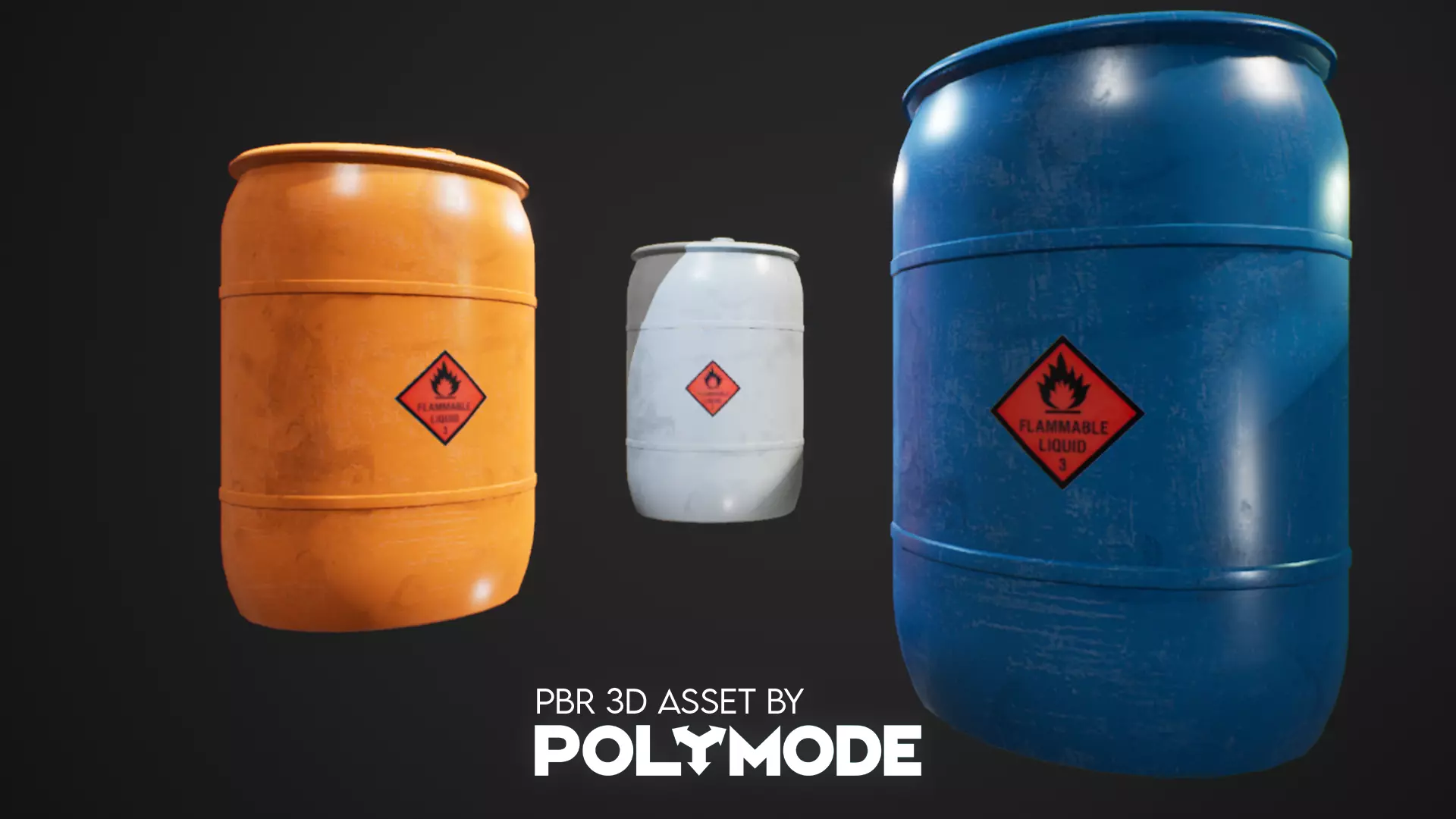 Plastic Barrel Game-ready Low-poly 3D model_0