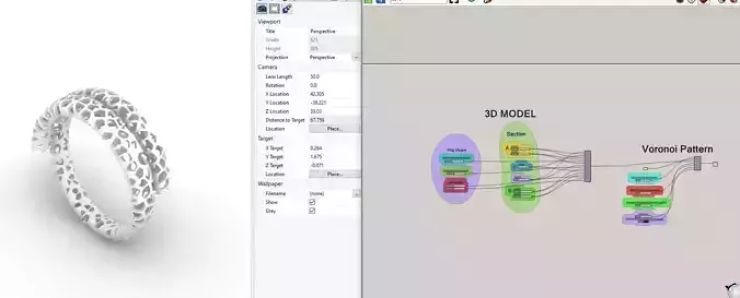 Algorithm for generate Ring the Voronoi Spiral Ring