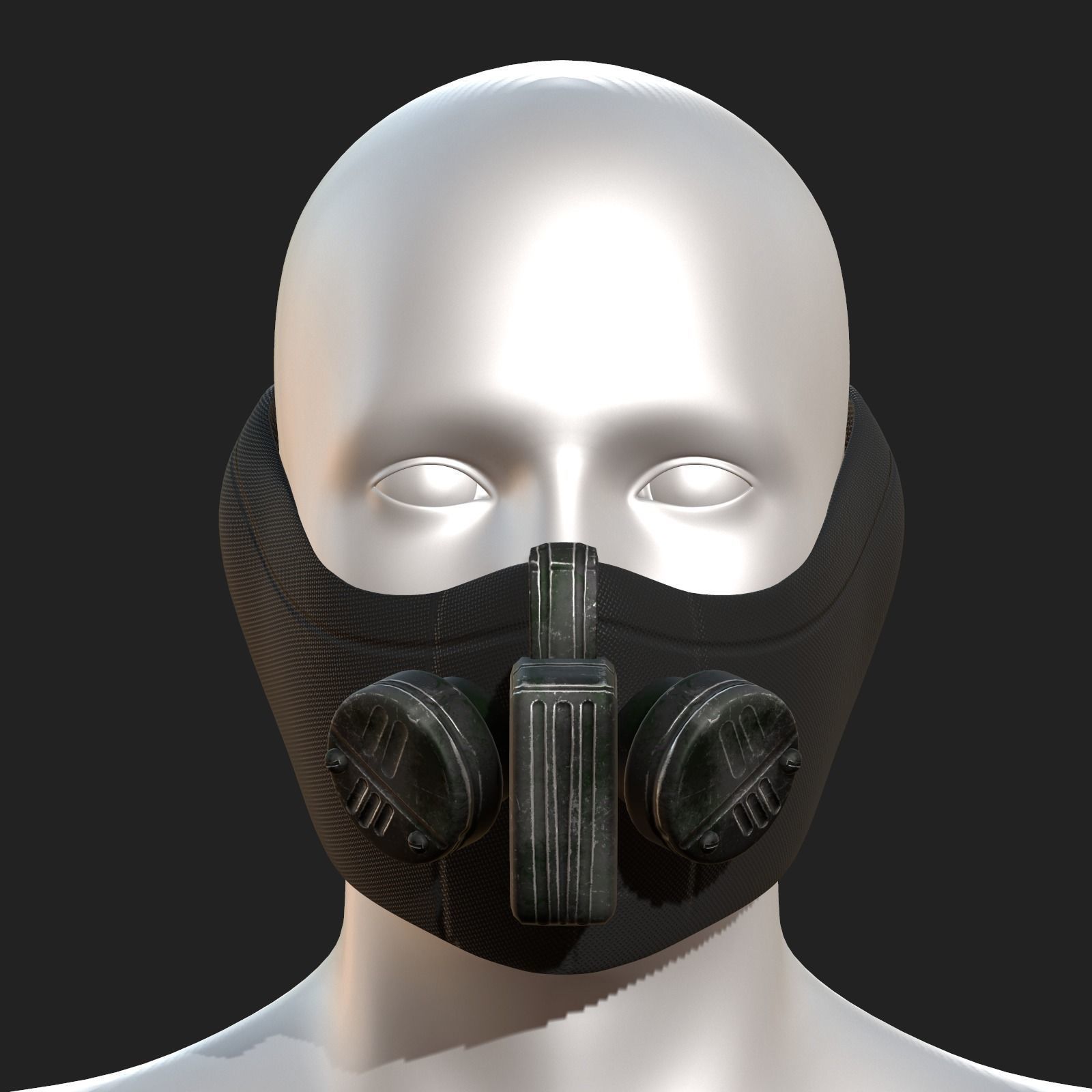 Gas mask PBR textures low poly futuristic Low-poly 3D model_1