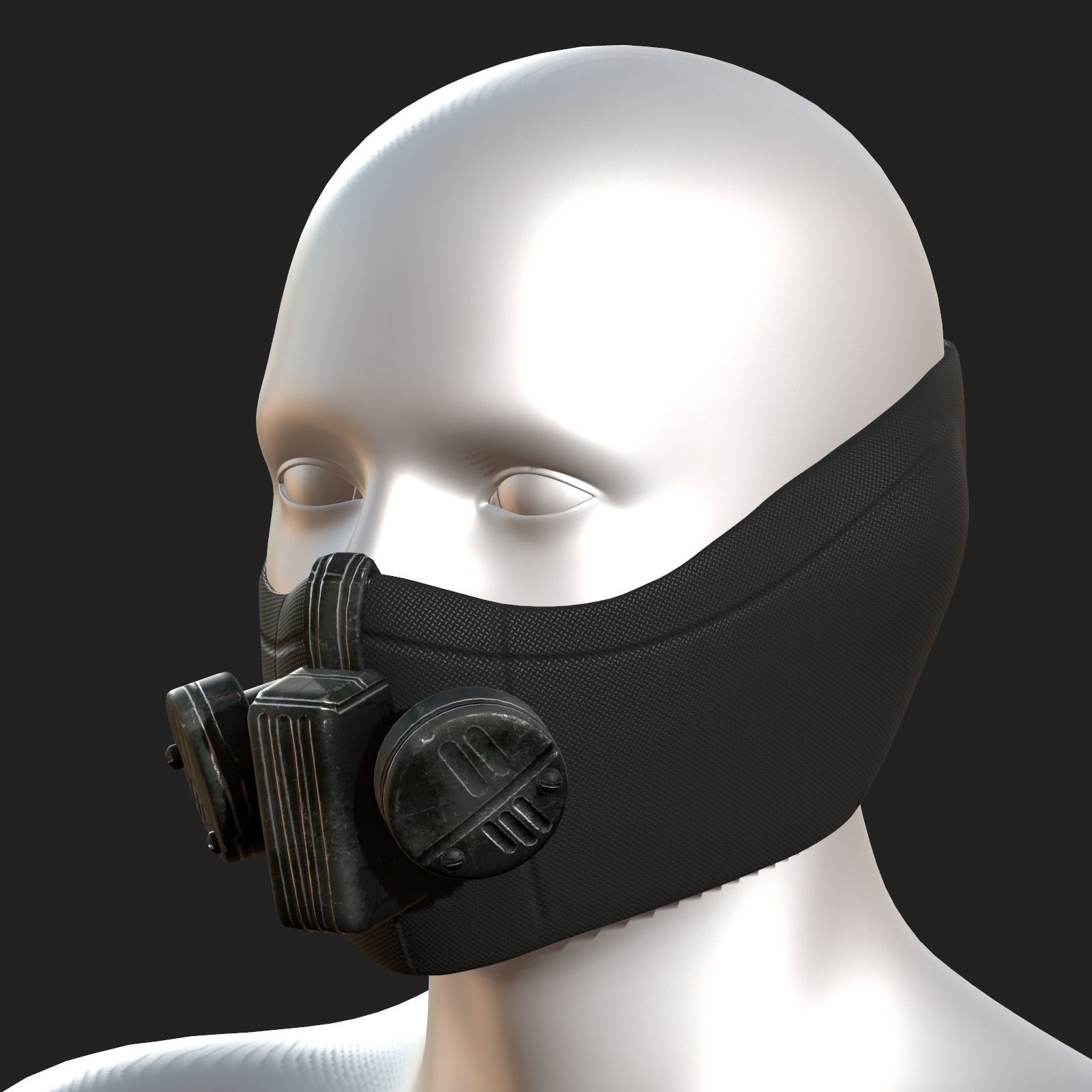 Gas mask PBR textures low poly futuristic Low-poly 3D model_2