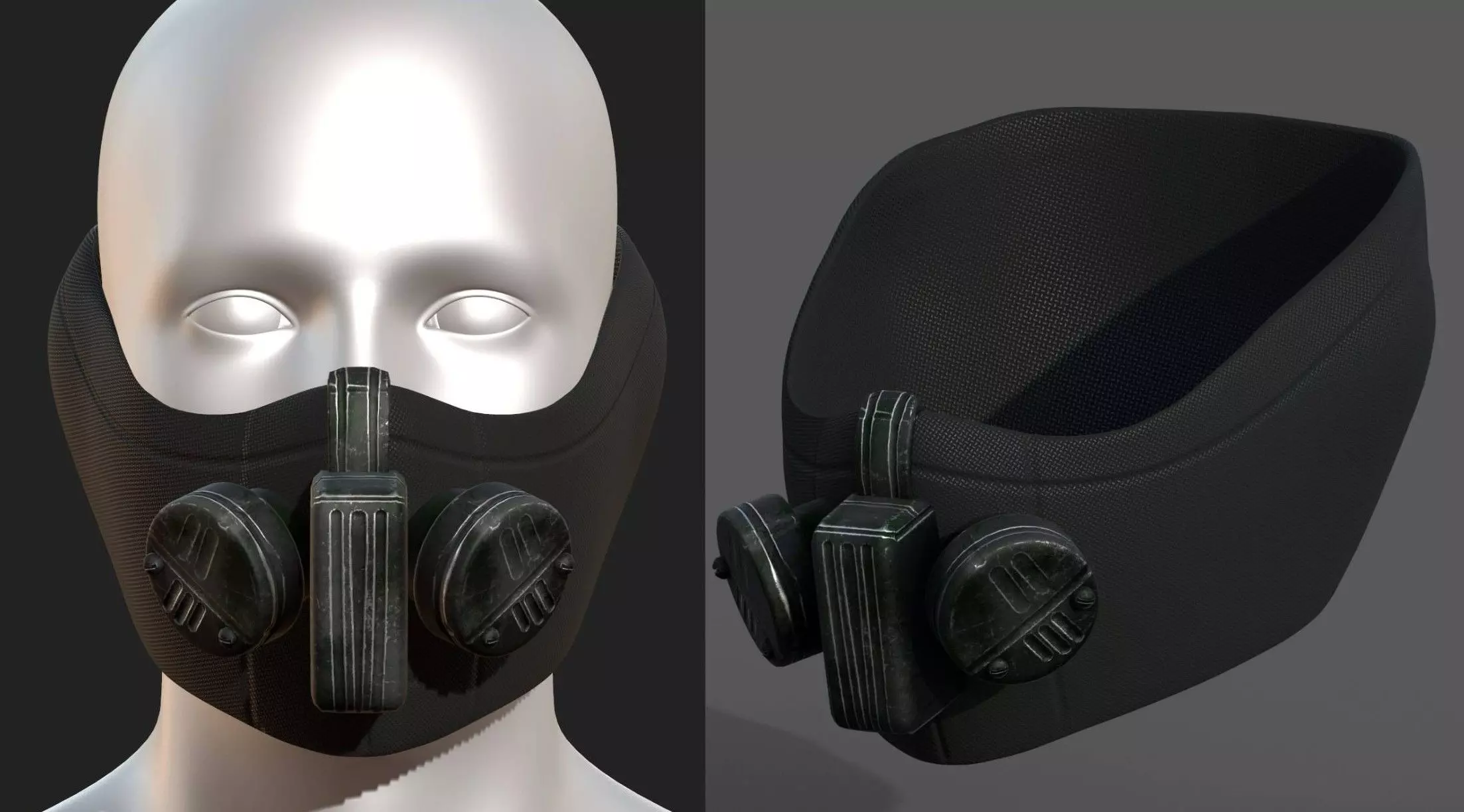 Gas mask PBR textures low poly futuristic Low-poly 3D model_0