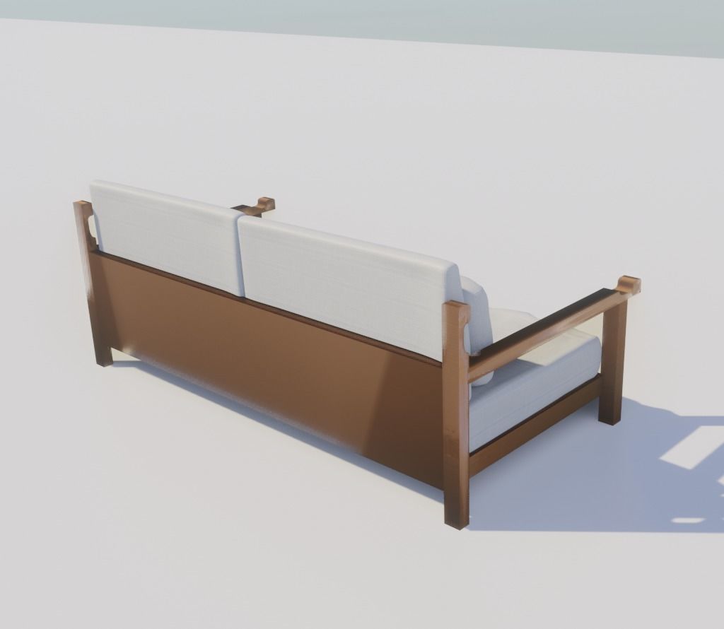 simple sofa Low-poly 3D model_15