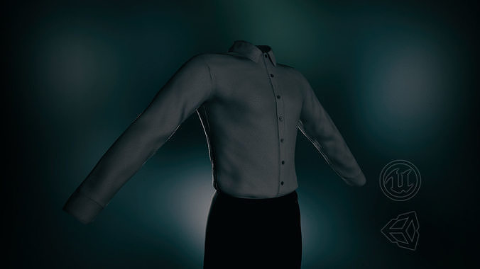 Black Suit Shirt Low-poly 3D model