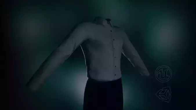 Black Suit Shirt Low-poly 3D model