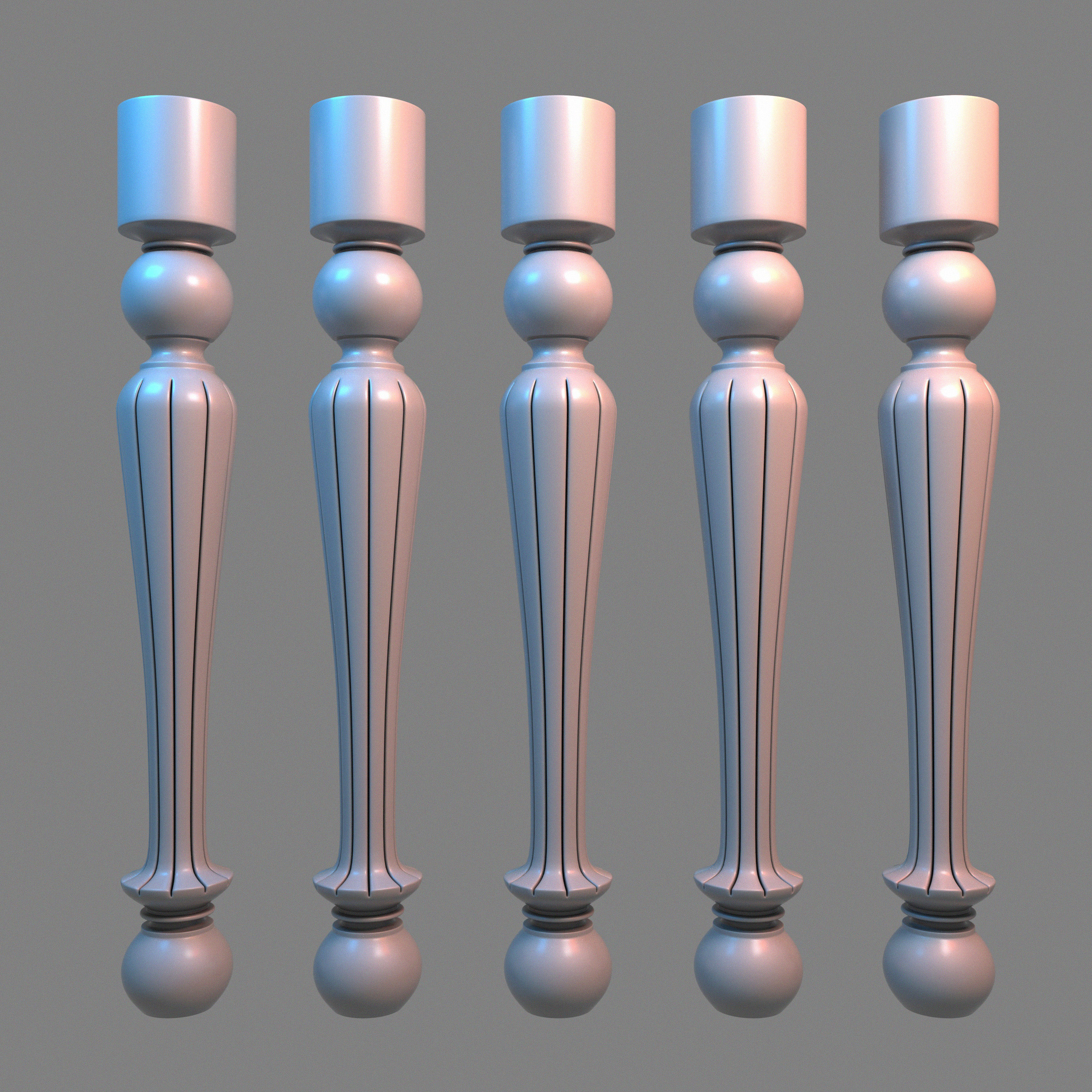 Baluster table legs - table legs 3D model_1