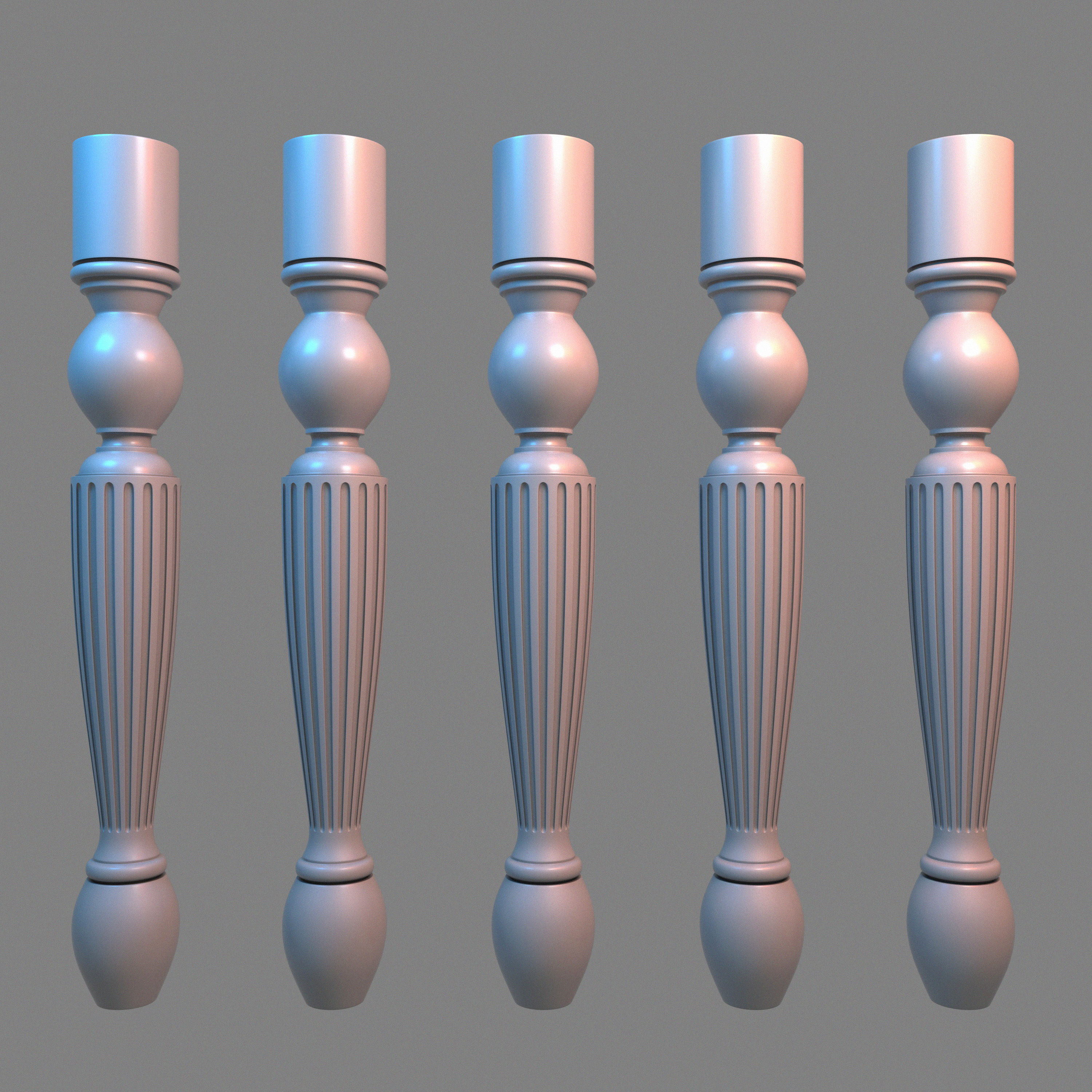 Baluster table legs - table legs 3D model_3