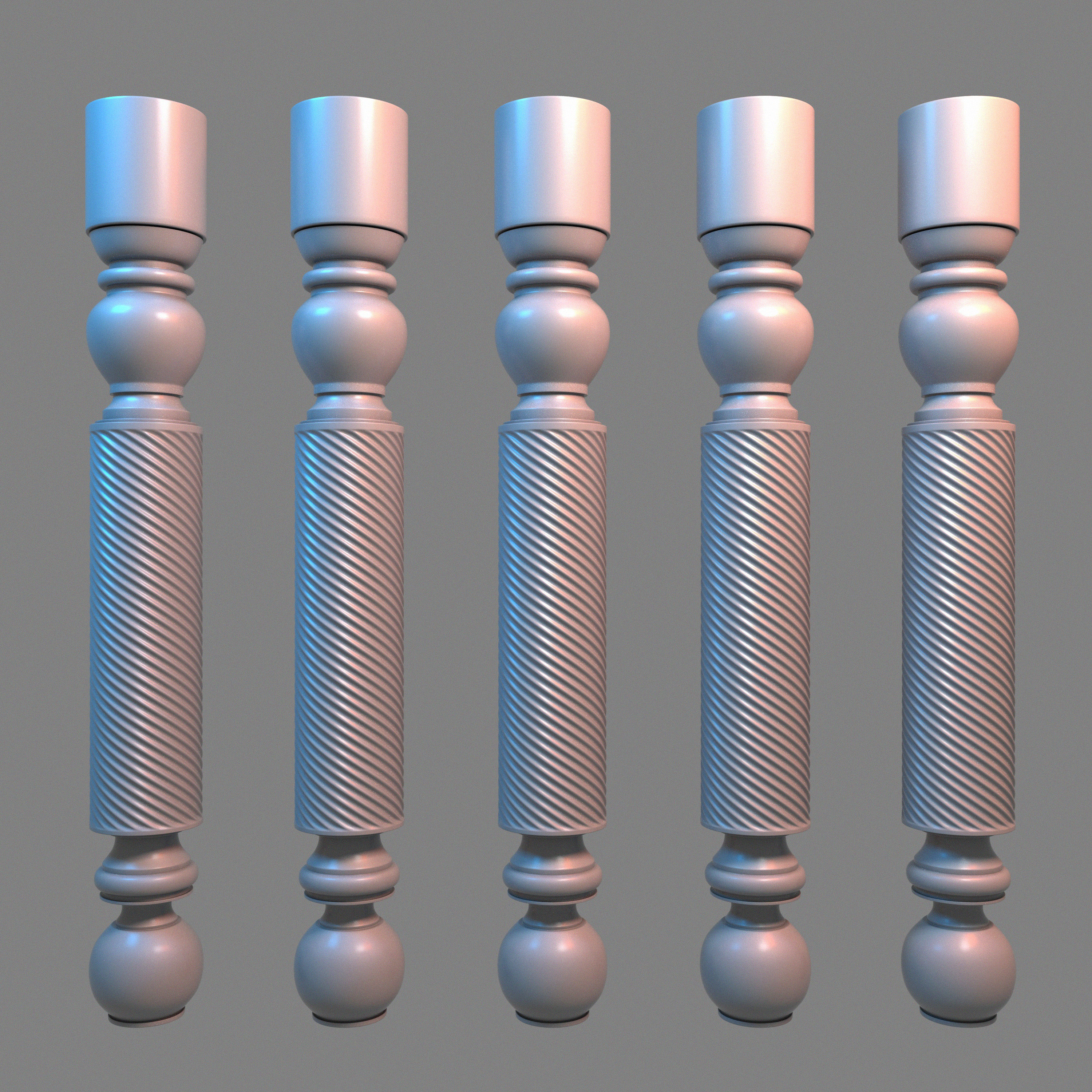 Baluster table legs - table legs 3D model_4