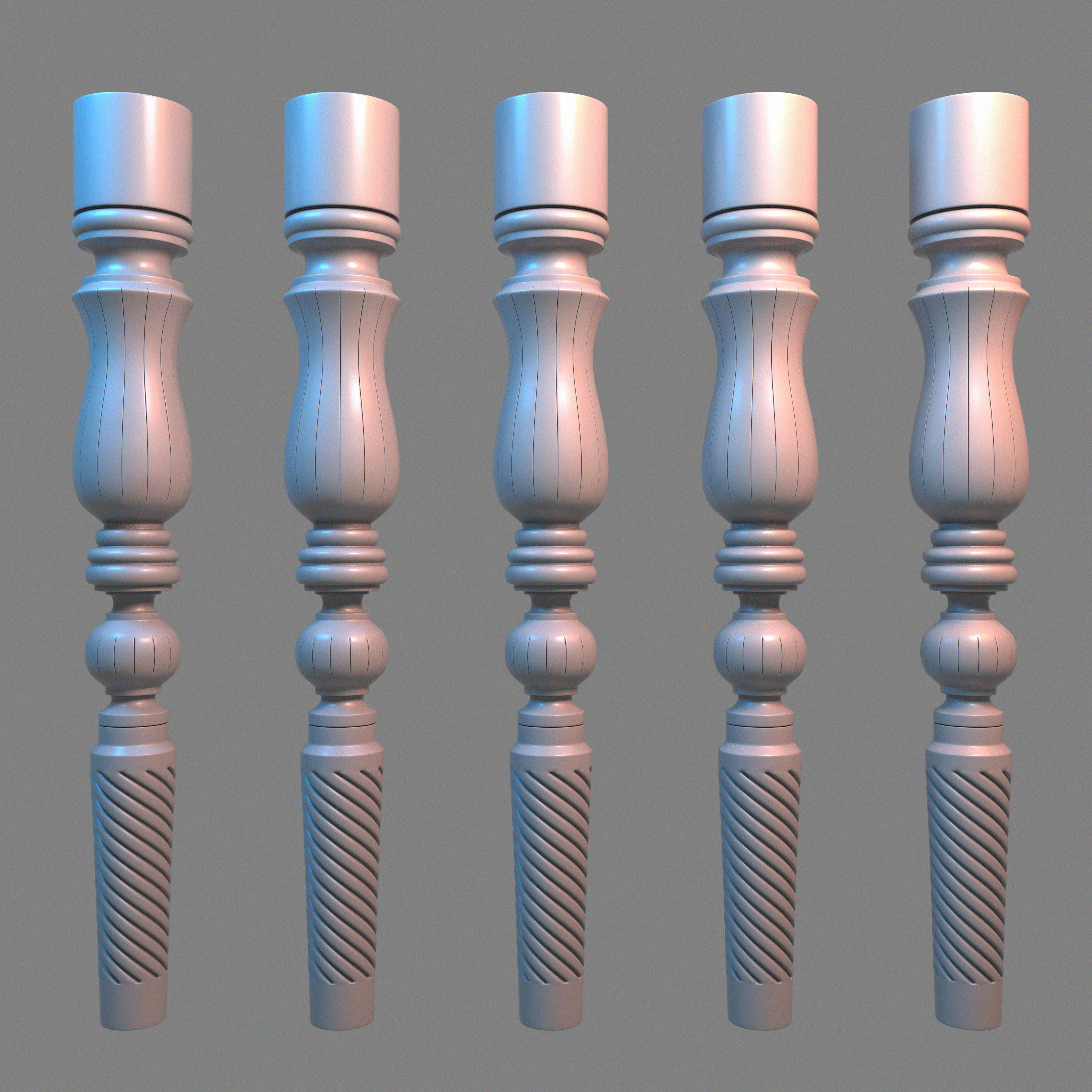 Baluster table legs - table legs 3D model_5