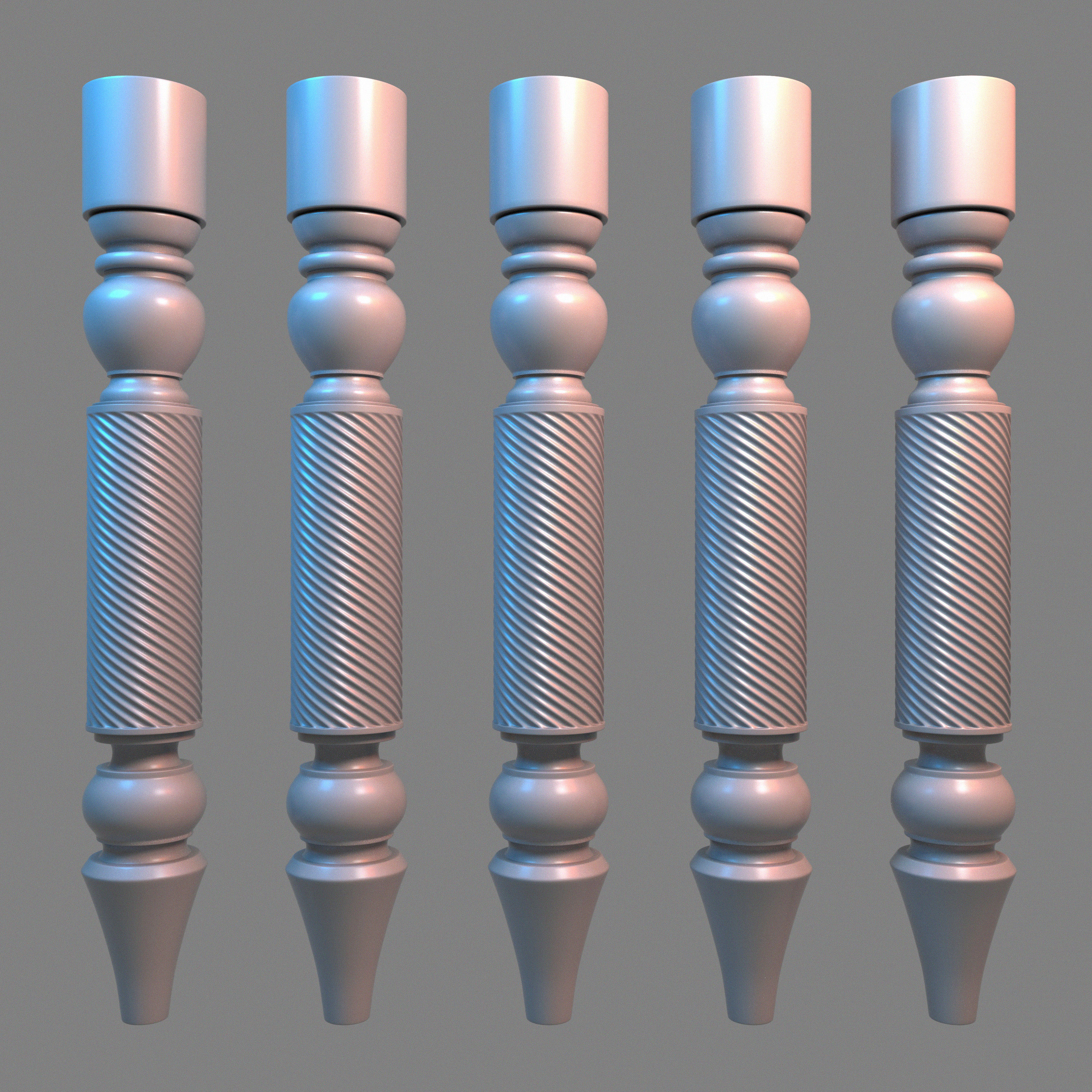 Baluster table legs - table legs 3D model_2