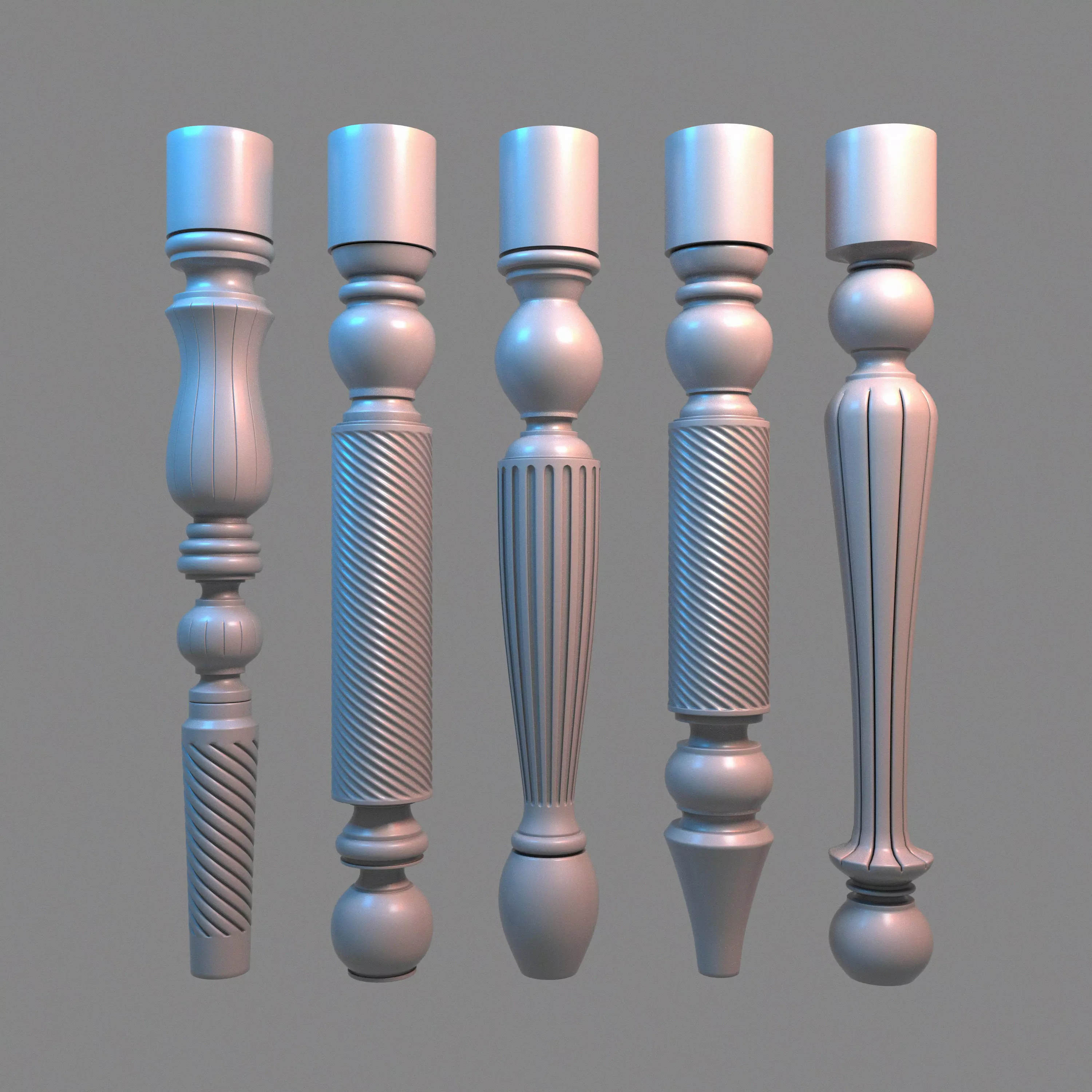 Baluster table legs - table legs 3D model_0