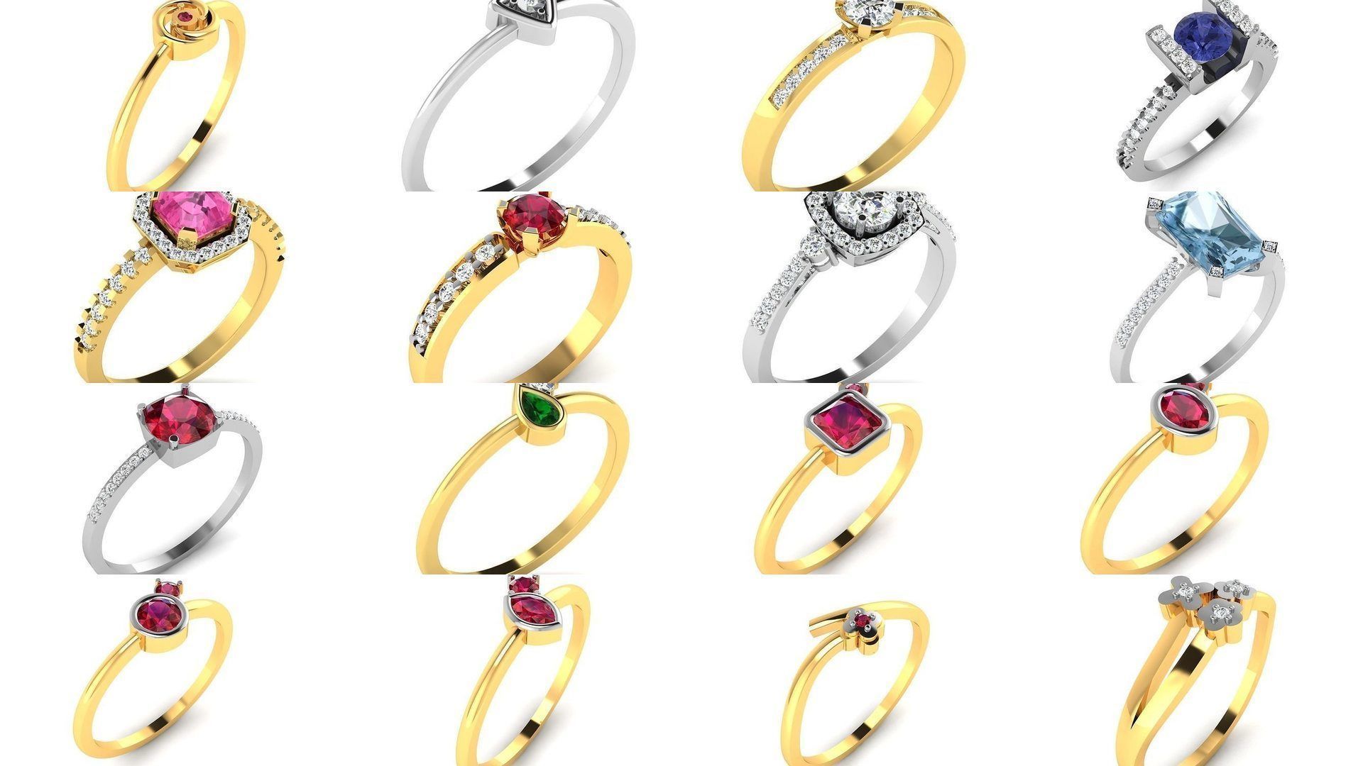 355 Light wt rings  3D Model Collection_3