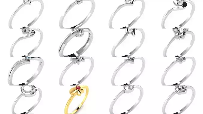 355 Light wt rings  3D Model Collection