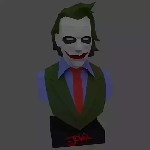 Low poly Joker bust for paper craft