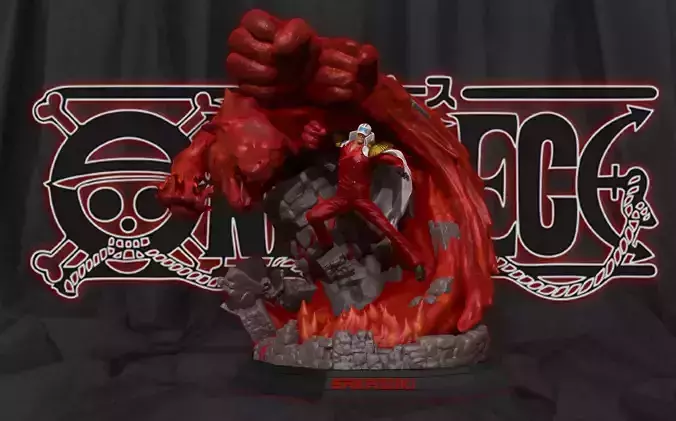 Akainu Sakazuki - One Piece - Marine Admiral 3d print statue 3D print model