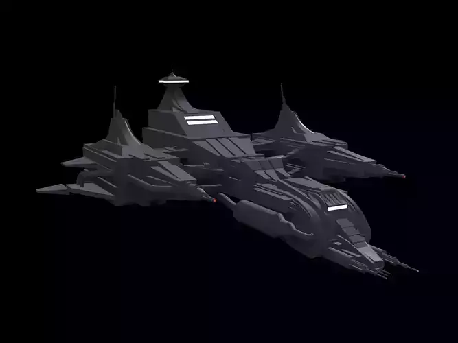 Low-poly space ship