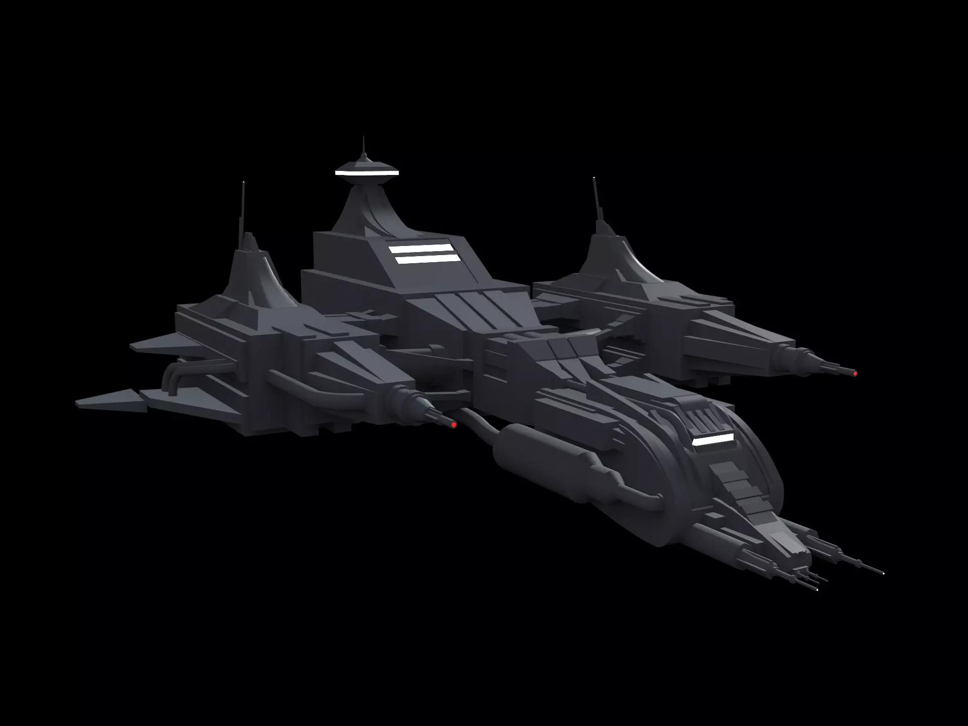 Low-poly space ship Free low-poly 3D model_0