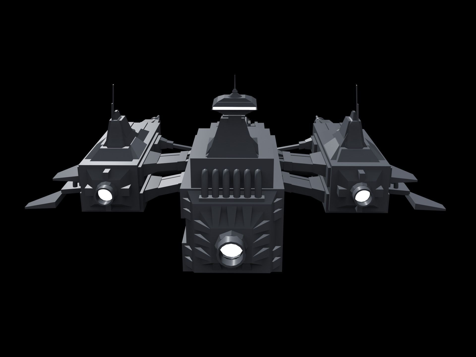 Low-poly space ship Free low-poly 3D model_2