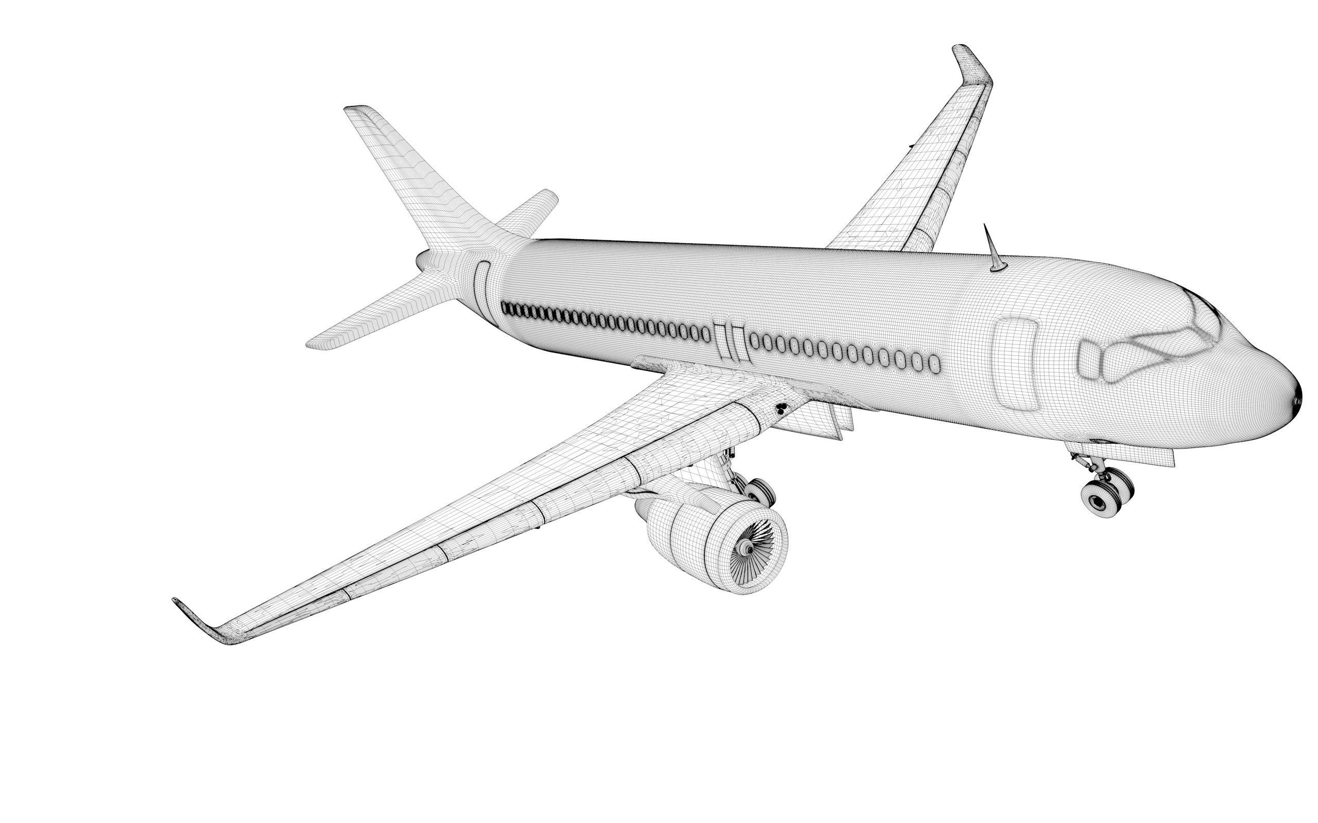 Airbus A320 200 3D model UV Egypt 3D model_5