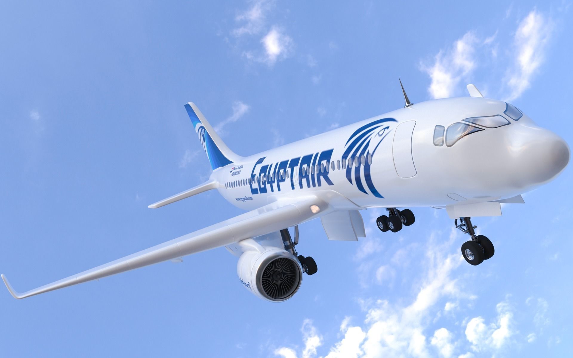 Airbus A320 200 3D model UV Egypt 3D model_2